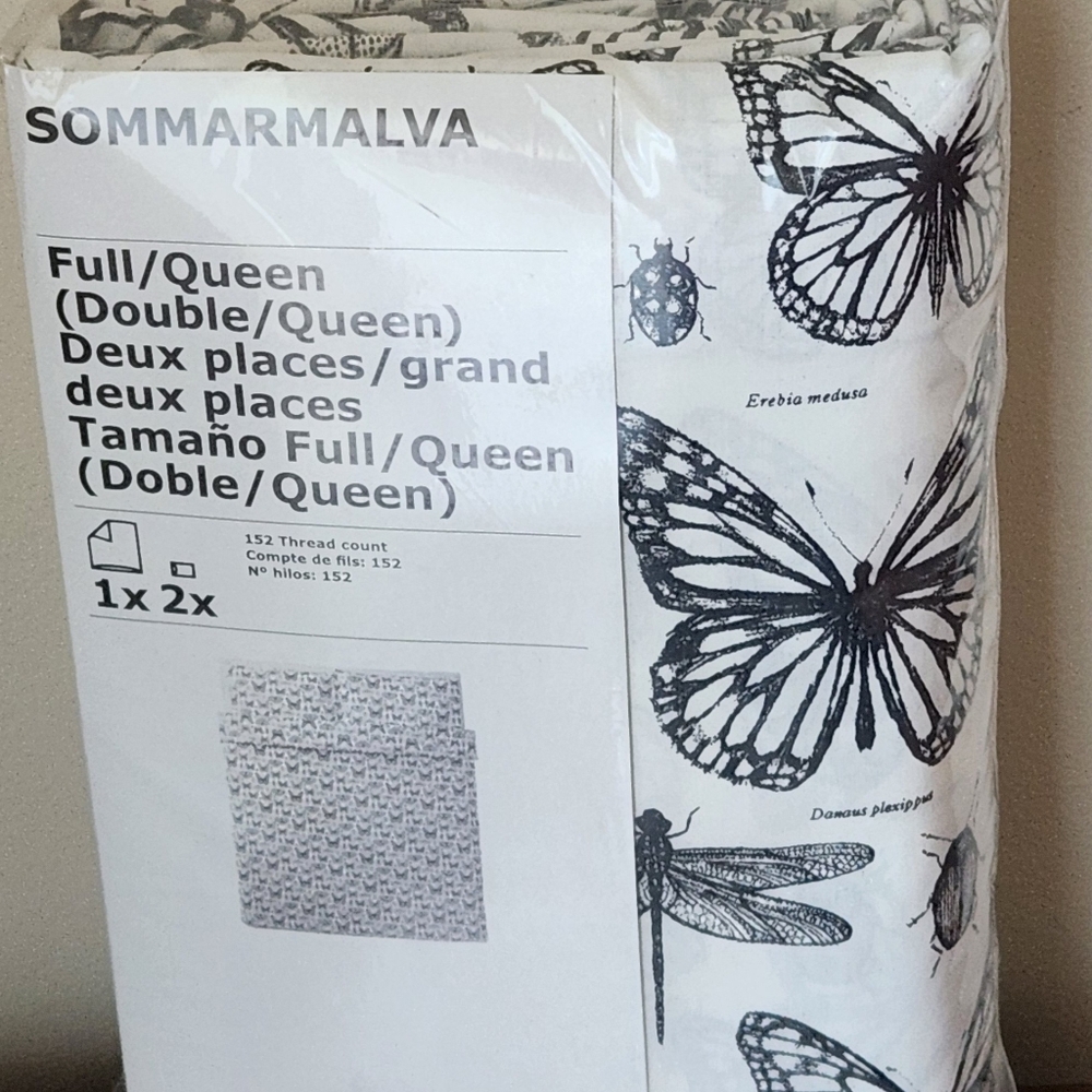 Sommarmalva Butterfly  FULL/QUEEN Duvet Cover. Monarch Butterfly New Sealed pkg